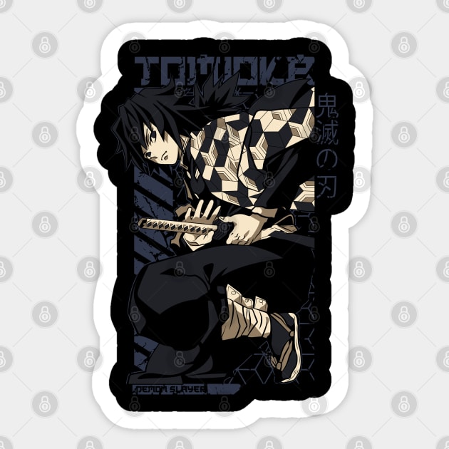 Demon Slayer Giyu Tomioka Blade Drawn Sticker by Otaku Vibes